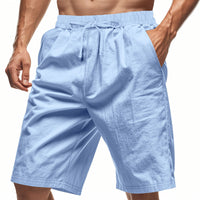 Men's Cotton Linen Beach Shorts — Breathable Casual Cropped Pants