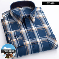 Men's Brushed Cotton Plaid Shirt - Long Sleeve Button Down - view 12
