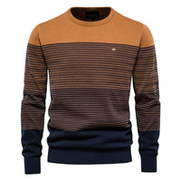 Men's Vintage Striped Crewneck Sweater - Slim Fit Knit