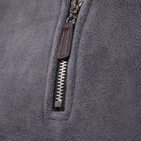 Men's Fleece Stand Collar Sweatshirt - Half Zip Pullover Top - side view