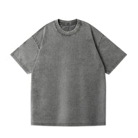 Men's Acid Wash Distressed T-Shirt - Heavyweight Oversized Vintage Cotton Tee - full body