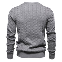 Men's Deer Embroidered Crewneck Sweater - Premium Knit Pullover - front view