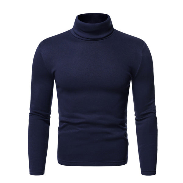 Men's Turtleneck Sweater - Slim Fit Long Sleeve Knit Top - front view