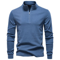 Men's Turtleneck Sweater - Classic Solid Knit Pullover - front view