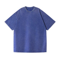 Men's Acid Wash Distressed T-Shirt - Heavyweight Oversized Vintage Cotton Tee - fabric detail