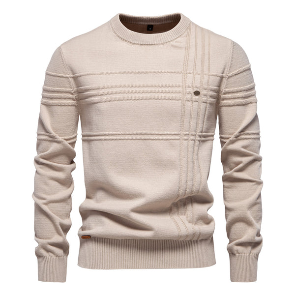 Men's Premium Crewneck Pullover - Solid Knit Sweater - front view