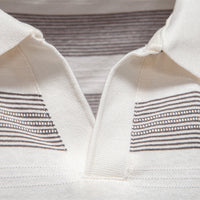 Men's Cotton Striped Polo Shirt - Classic Short Sleeve - detail