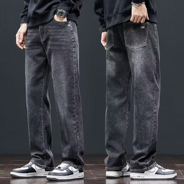 Men's Stretch Loose Straight Jeans - front view