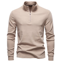 Men's Turtleneck Sweater - Classic Solid Knit Pullover - full body