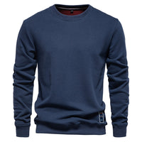 Men's Solid Crewneck Sweatshirt - Relaxed Fit Long Sleeve - front view