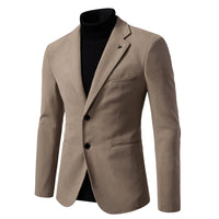 Men's Classic Two-Button Blazer - Slim Fit Solid Sport Coat - styled