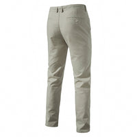 Men's Cotton Linen Straight Pants - Breathable Casual Trousers - back view