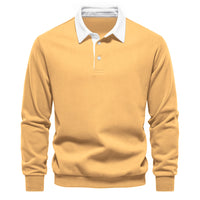 Men's Polo Collar Sweatshirt - Long Sleeve Casual Pullover - view 14