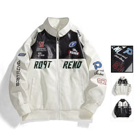 Men's PU Leather Varsity Jacket - Cotton Padded Baseball Coat - fabric detail