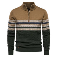 Men's Ribbed Knit Turtleneck - Slim Fit Winter Pullover - fabric detail