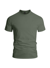 Men's Magnetic Snap Henley T-Shirt — Solid Color Casual Short Sleeve Tee