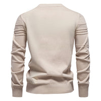 Men's Premium Crewneck Pullover - Solid Knit Sweater - back view