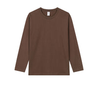 Men's Premium Combed Cotton Long Sleeve T-Shirt - Heavyweight Crewneck Base Layer - full body