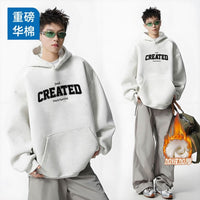 Men's Oversized Hooded Sweatshirt - Heavy Cotton Street Style Top - view 13