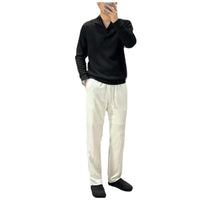 Men's Premium Solid Sweatshirt - Minimalist Crewneck Pullover - detail