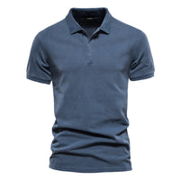 Men's Sport Cotton Polo Shirt - Classic Short Sleeve Collar Tee - back view