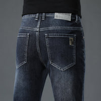 Men's Slim Straight Stretch Jeans - Thick Comfortable Denim - view 24