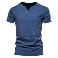 Men's Japanese Style Pocket T-Shirt - Cotton Short Sleeve Tee - detail