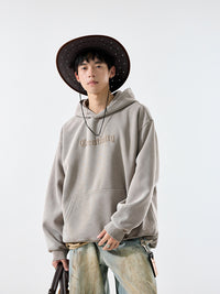 Men's Washed Graphic Hoodie - Heavyweight Fleece Pullover Sweatshirt - back view