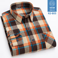 Men's Brushed Cotton Plaid Shirt - Long Sleeve Button Down - view 37
