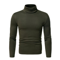 Men's Turtleneck Sweater - Slim Fit Long Sleeve Knit Top - model wearing