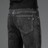 Men's Slim Straight Stretch Jeans - Thick Comfortable Denim - view 23