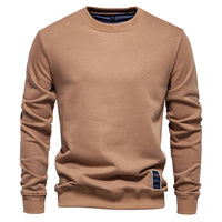 Men's Solid Crewneck Sweatshirt - Relaxed Fit Long Sleeve - styled