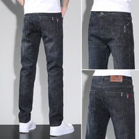 Men's Washed Blue Slim Stretch Denim Jeans - front view