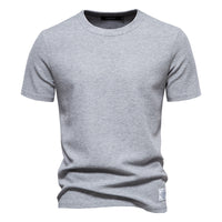 Men's Waffle Knit T-Shirt - Crewneck Base Layer Top - full body