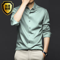 Men's Wrinkle-Free Ice Silk Dress Shirt - Slim Fit Business - view 11