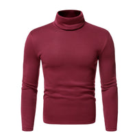 Men's Turtleneck Sweater - Slim Fit Long Sleeve Knit Top - back view