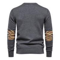 Men's Casual Crewneck Pullover Sweater - Knit Top - back view