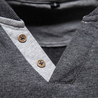 Men's V-Neck Cotton Long Sleeve T-Shirt - Casual Solid Color Tee - back view