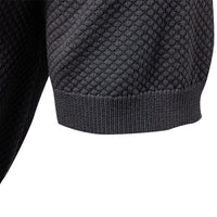 Men's Textured Knit Polo Shirt - Business Casual Short Sleeve - detail