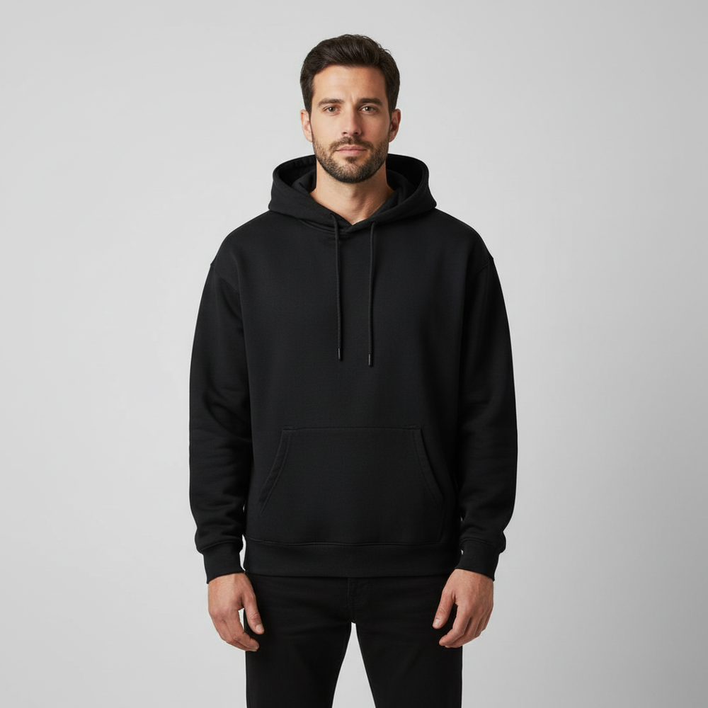 Men's Heavyweight Drop Shoulder Hoodie - Casual Cotton Pullover