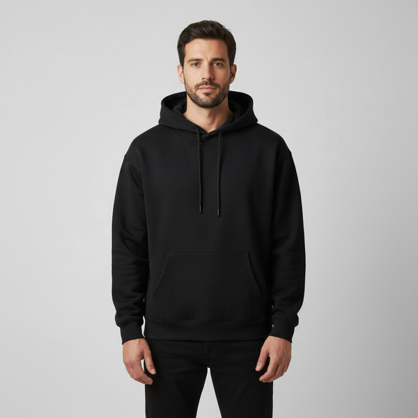 Men's Heavyweight Drop Shoulder Hoodie - Casual Cotton Pullover