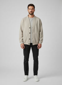 Men's Vintage V-Neck Pullover Sweatshirt - Retro Casual Top - styled