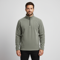 Men's Fleece Stand Collar Sweatshirt - Half Zip Pullover Top