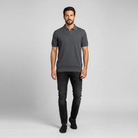 Men's Textured Knit Polo Shirt - Business Casual Short Sleeve