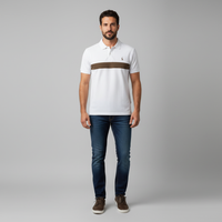 Men's Deer Logo V-Neck Polo - Embroidered Short Sleeve Top