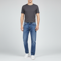 Men's Business Casual Wide Leg Jeans - model wearing