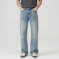 Men's Washed Light Blue Bootcut Jeans - view 11