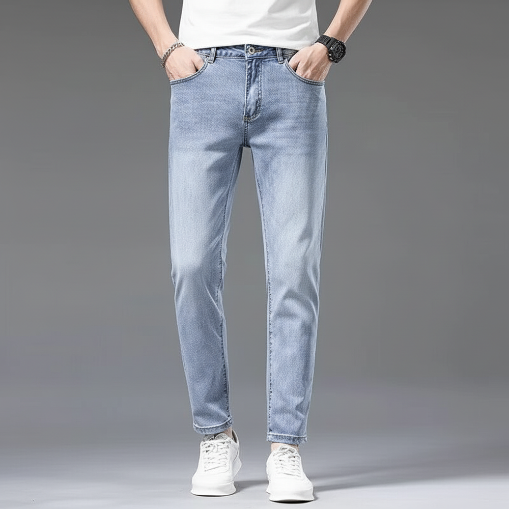 Men's Slim Cropped Stretch Jeans