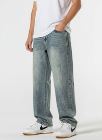 Men's Loose Wide Leg Harem Jeans - full body