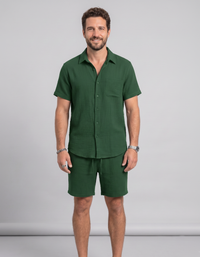 Men's Casual Polo & Pants Set — Short Sleeve Lapel Two-Piece Summer Suit
